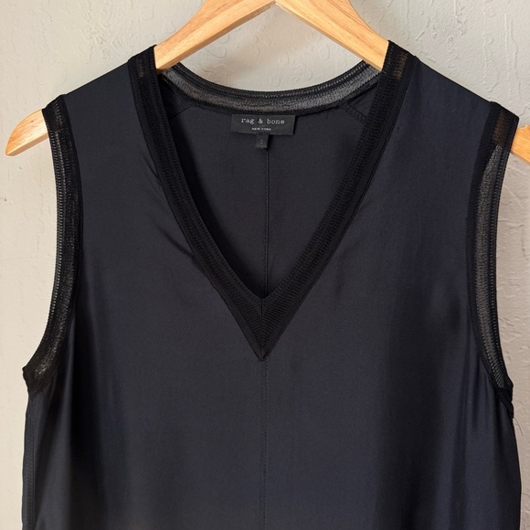RAG & BONE Maude 100% Silk Sleeveless Black Dress V-Neck Size Small - Picture 5 of 15